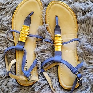 Rialto blue/gold sandals